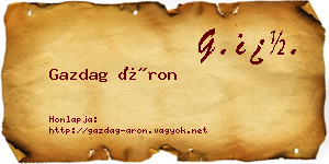 Gazdag Áron névjegykártya