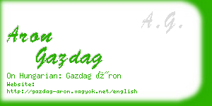 aron gazdag business card